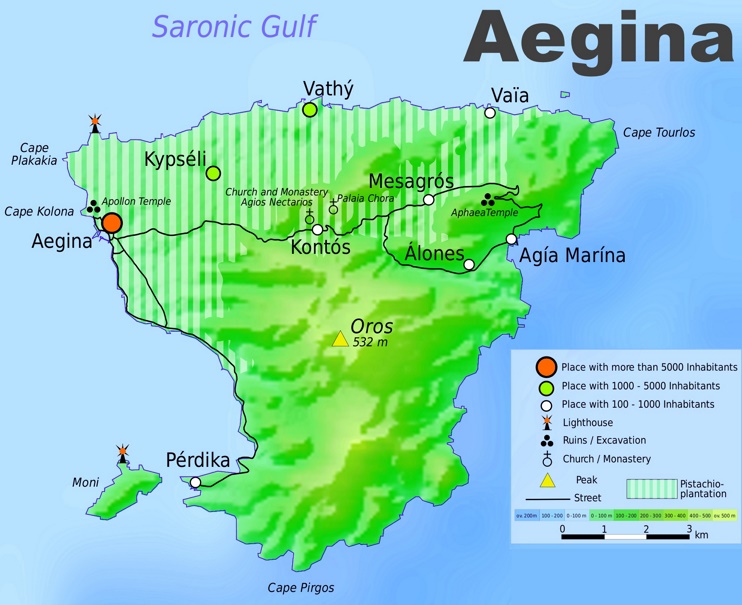 Aegina tourist map