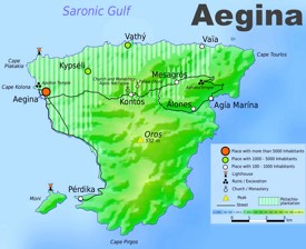 Aegina tourist map