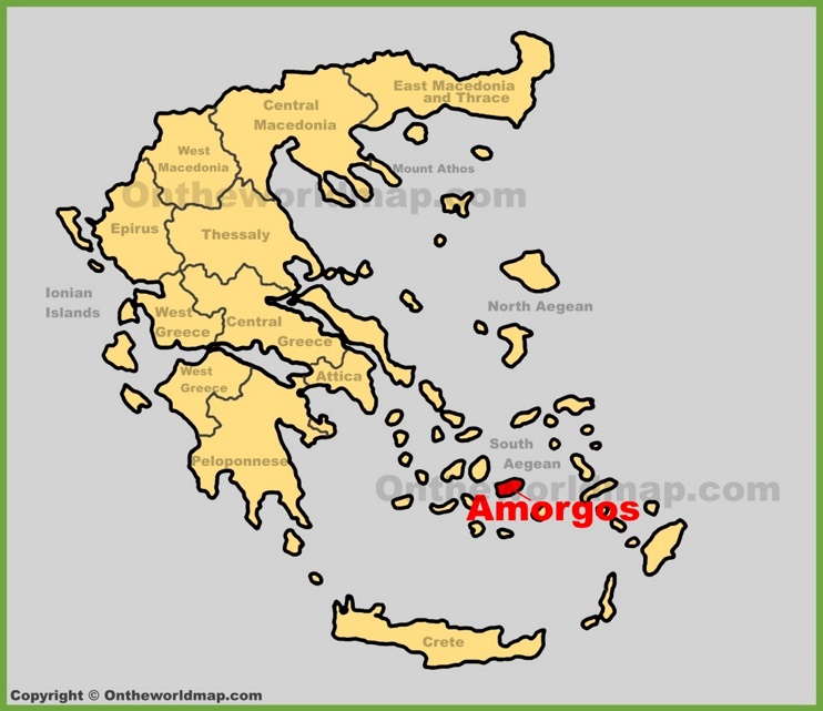 Amorgos location on the Greece map 