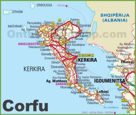 Corfu tourist map