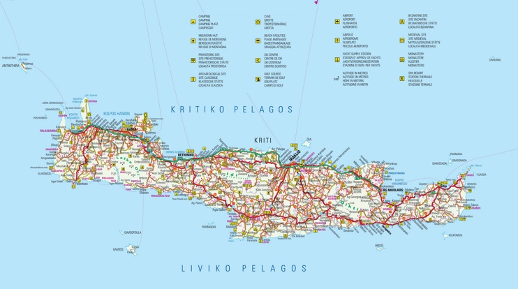 Crete tourist attractions map