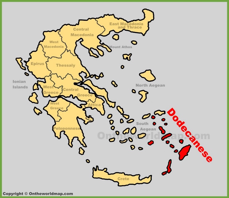 Dodecanese location on the Greece map 
