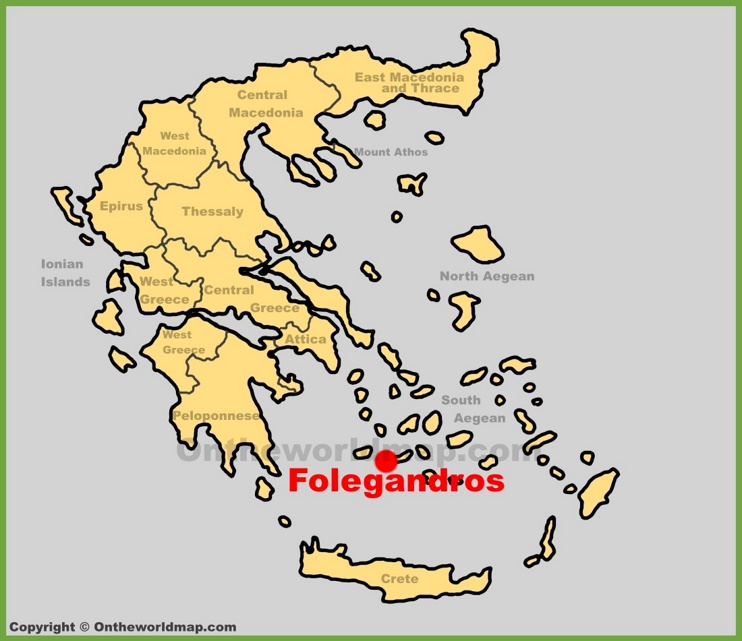 Folegandros location on the Greece map 