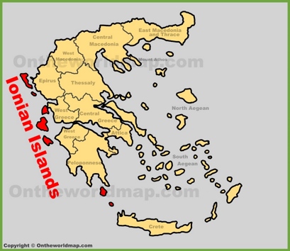 Ionian Islands Location Map