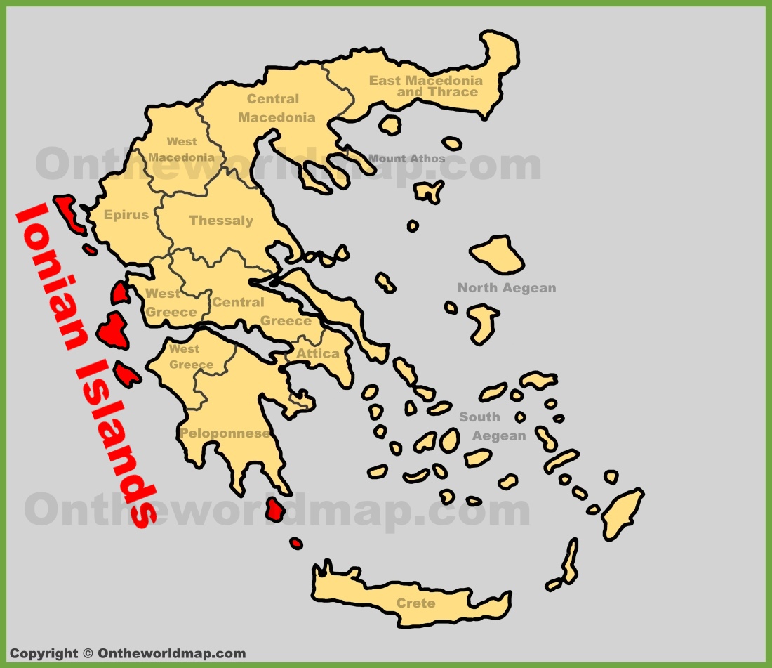 Ionian Islands Location On The Greece Map