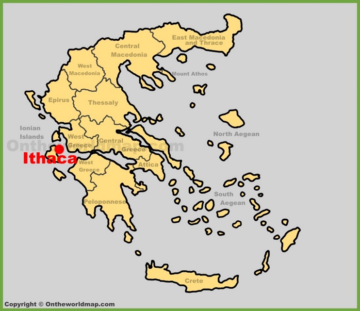 Ithaca location on the Greece map 