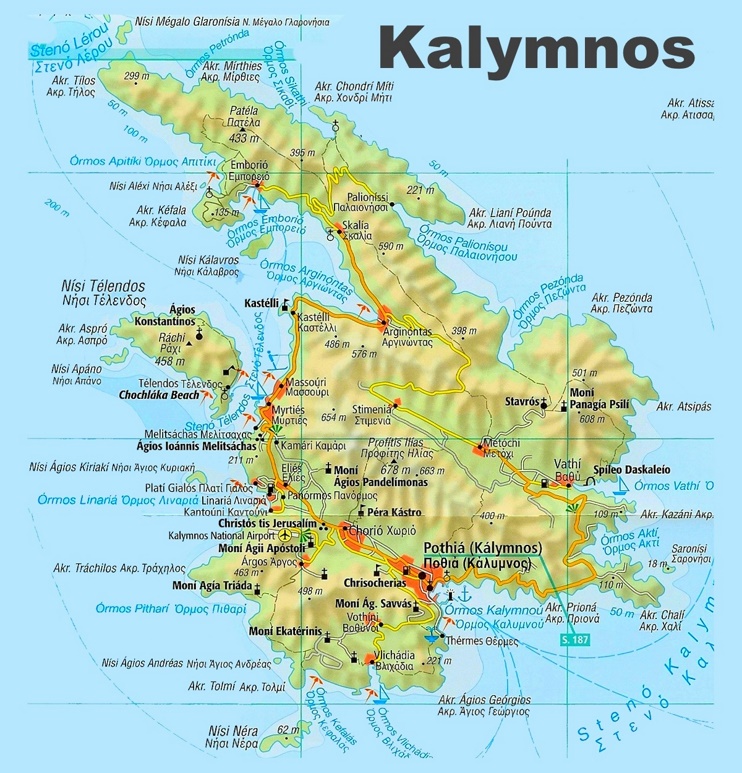 Kalymnos sightseeing map