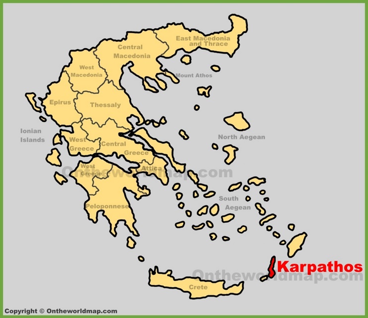 Karpathos location on the Greece map