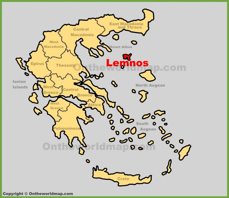 Lemnos location on the Greece map