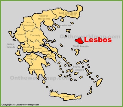 Lesbos Location Map