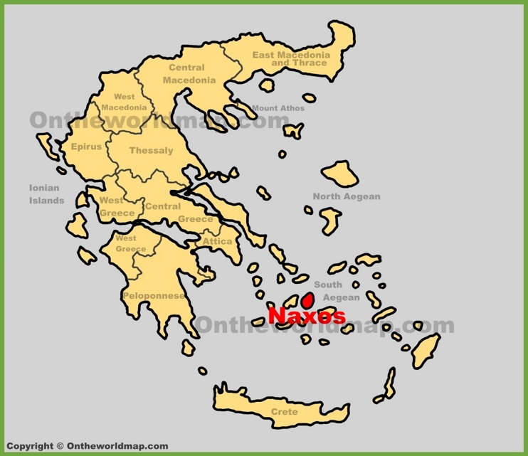 Naxos location on the Greece map