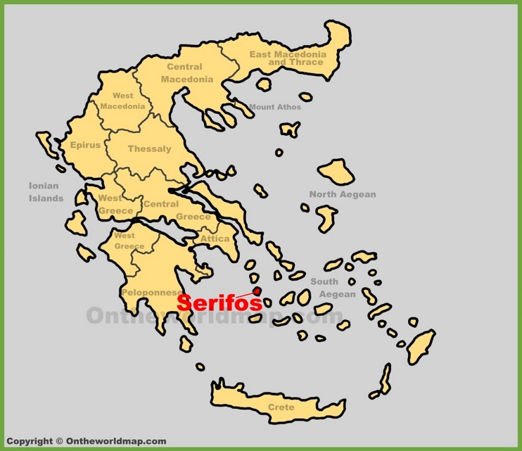 Serifos location on the Greece map