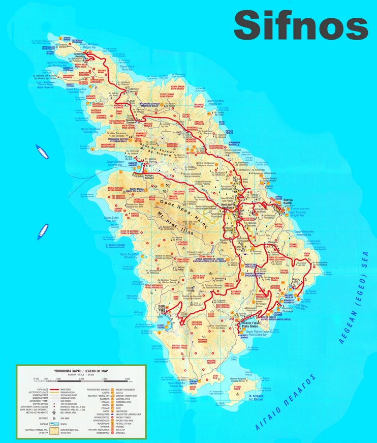 Sifnos tourist map