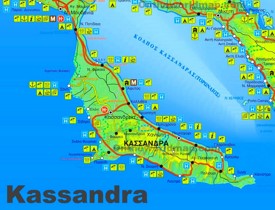 Kassandra tourist map