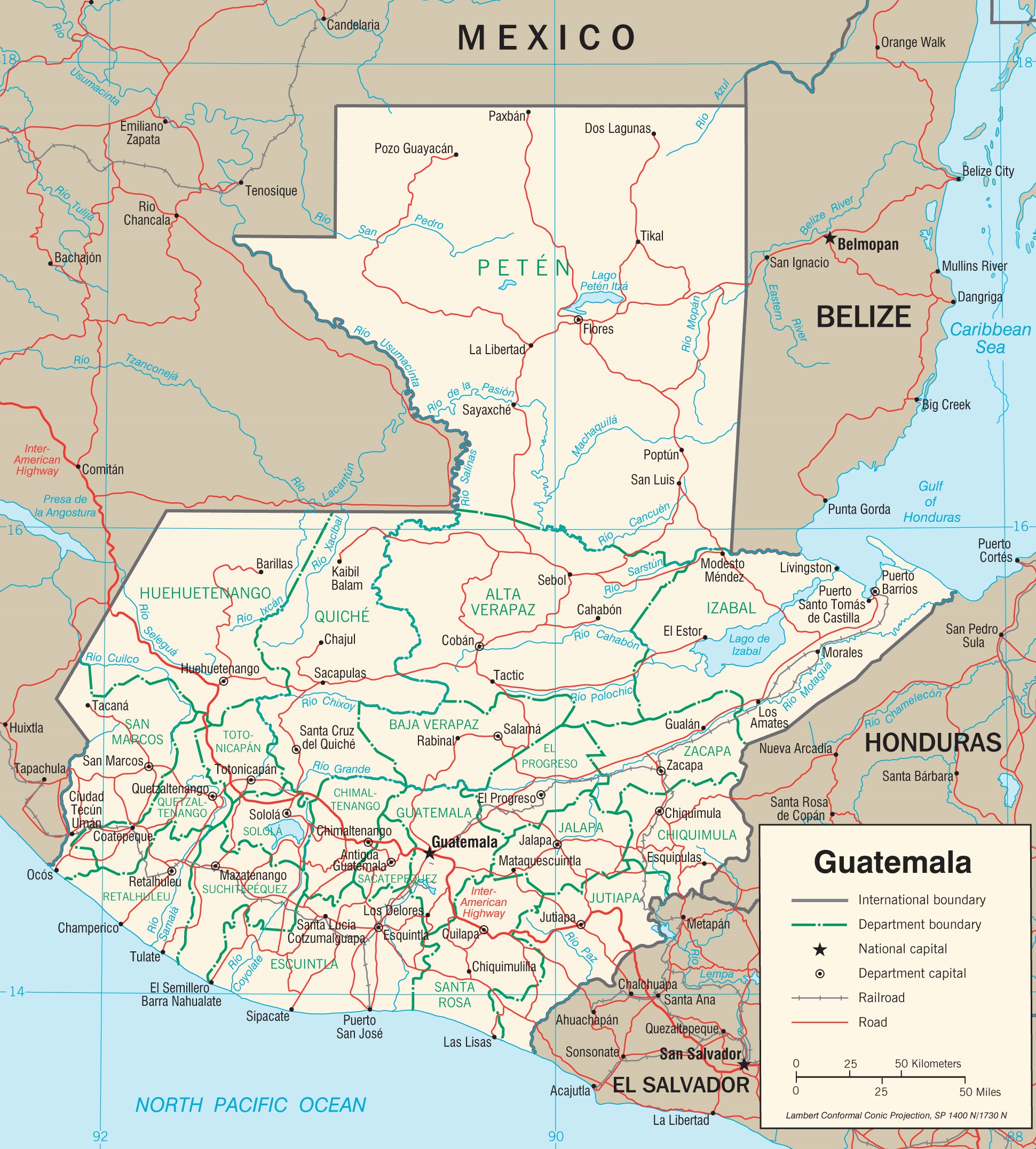 Guatemala Political Map