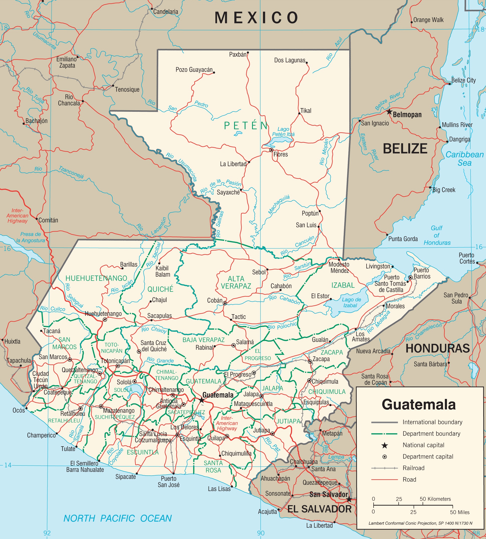 Map Of Guatemala America Map South America Map Political Map Images 2722