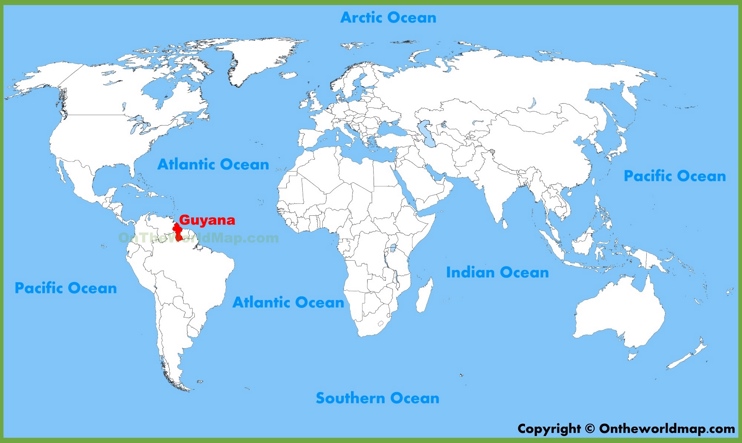 Guyana location on the World Map