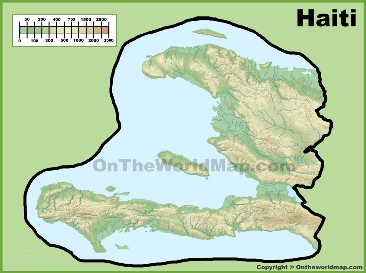 Haiti physical map