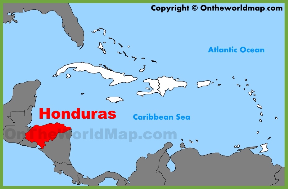 Honduras Location On The Caribbean Map