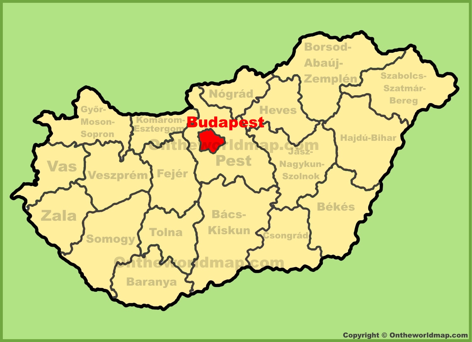 Budapest Location On The Hungary Map