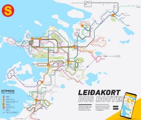 Reykjavík bus map