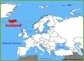 Iceland location on the Europe map