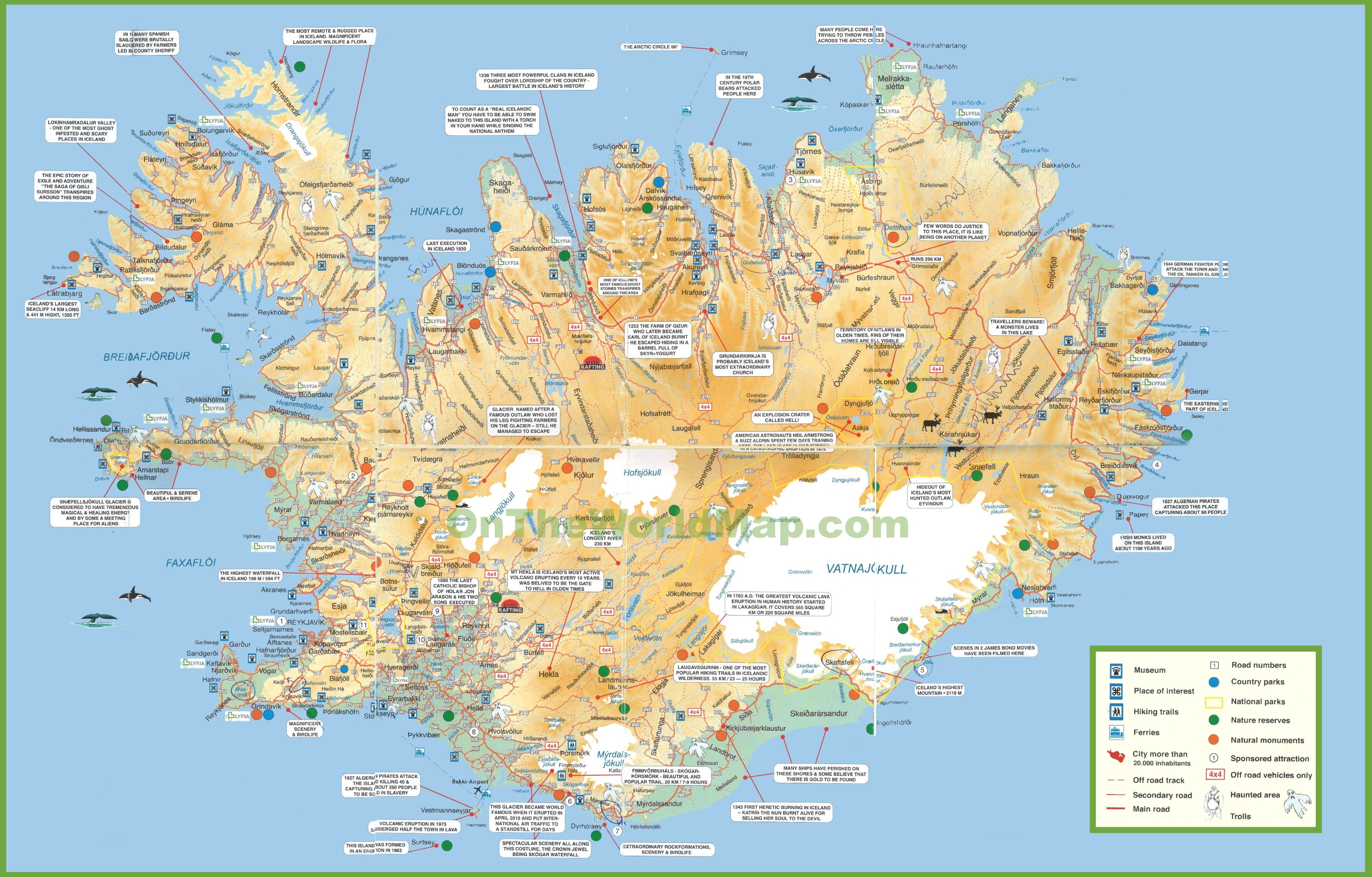 Tourist Iceland Map