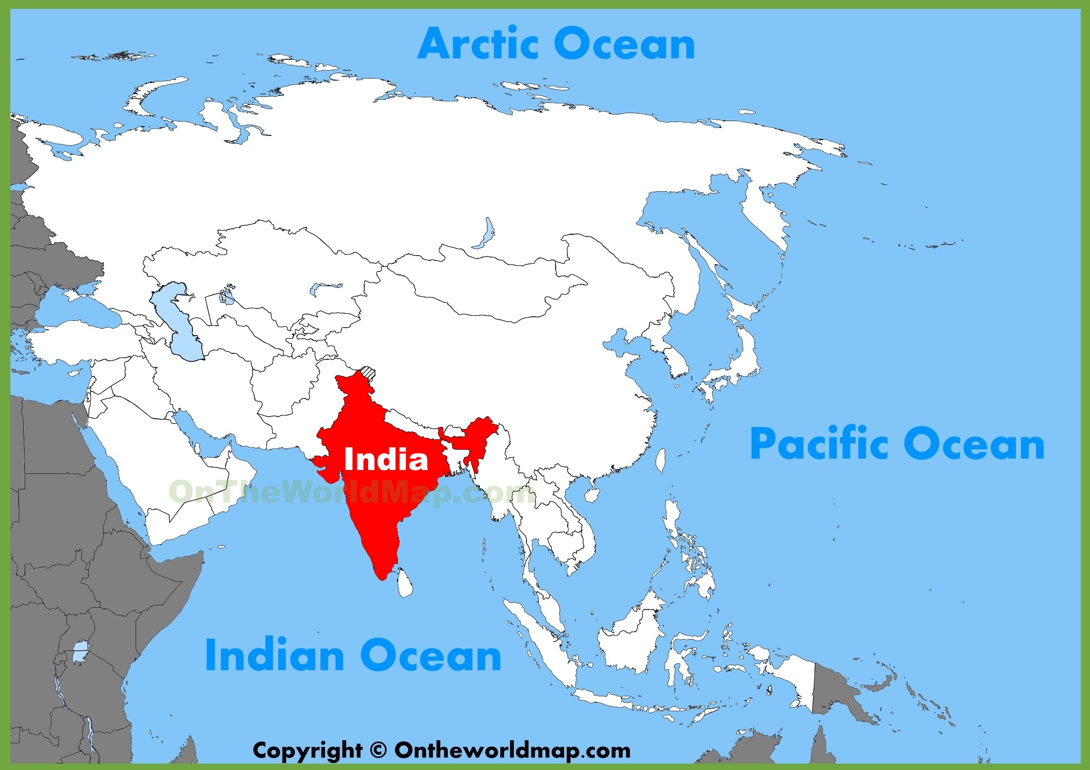 India Location On World Map 