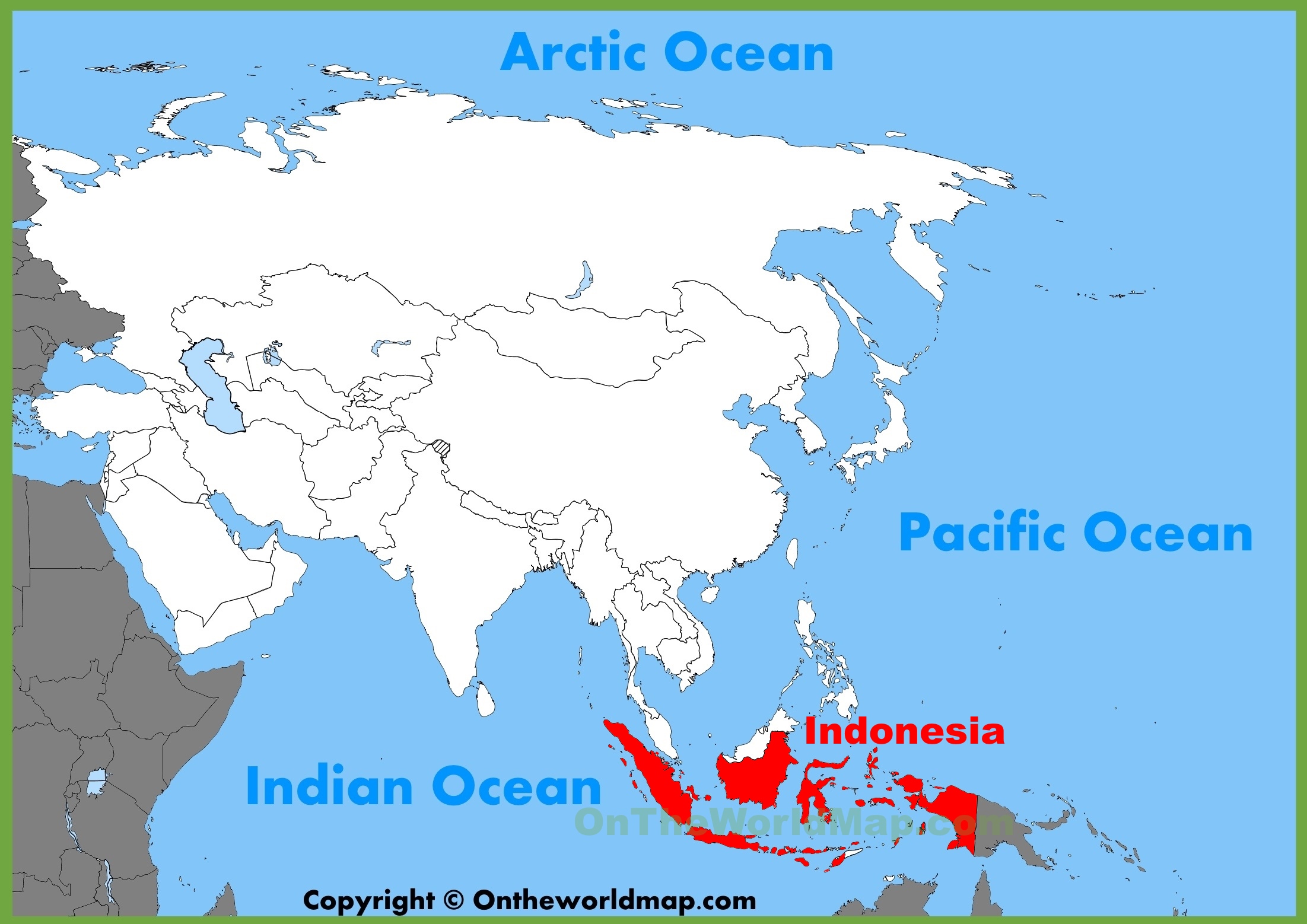 Indonesia In Asia Map 