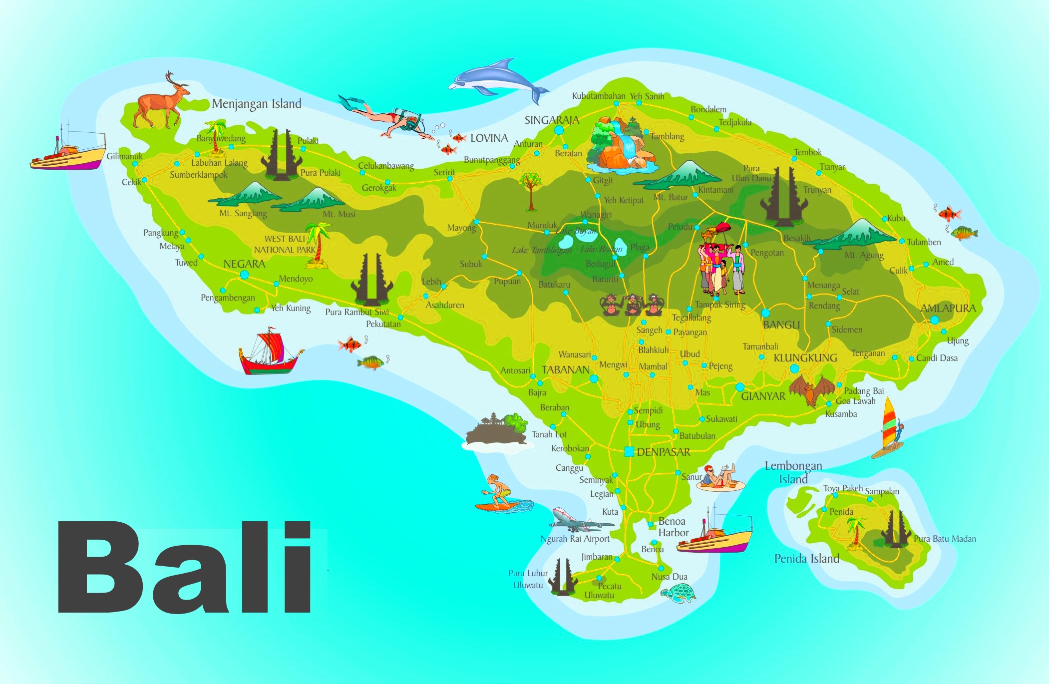 Bali travel map