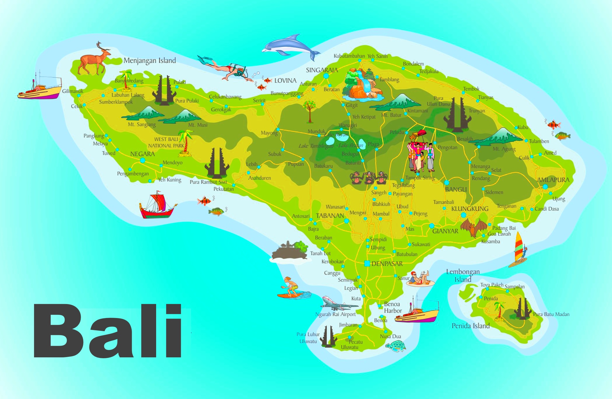 Bali Travel Map 6158