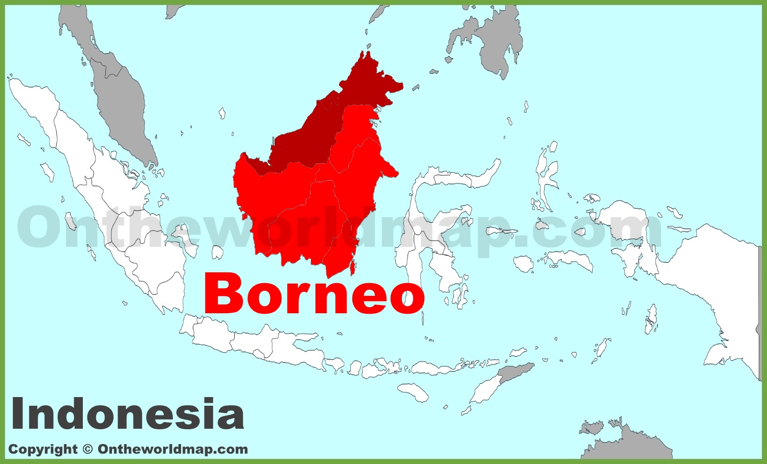 Borneo Location On The Indonesia Map