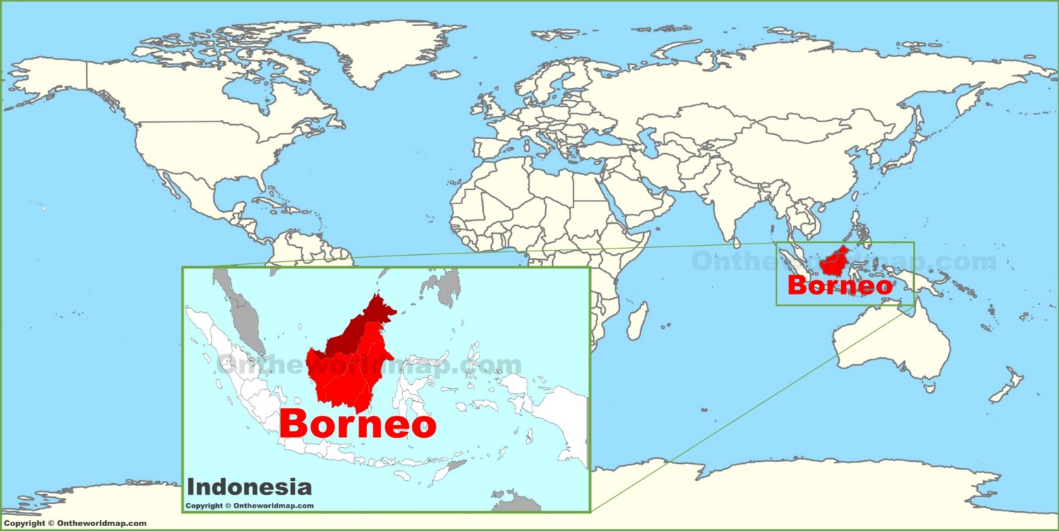Borneo On The World Map