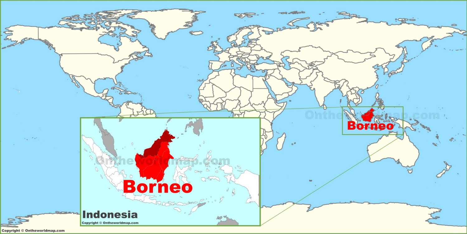 Borneo On A World Map