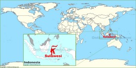Sulawesi on the World Map