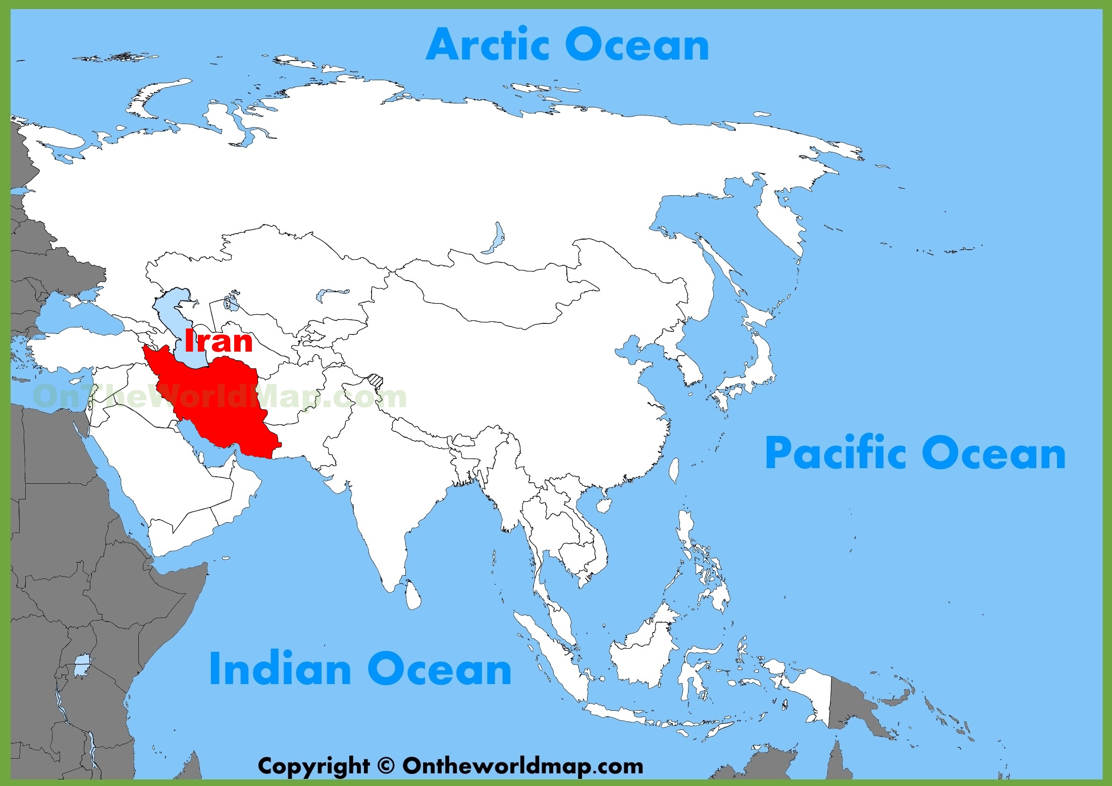 Iran Location On The Asia Map