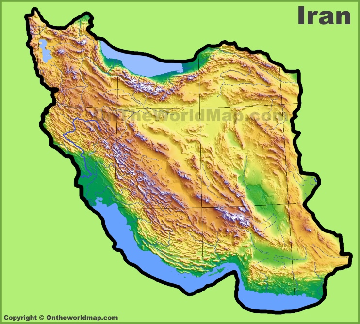Iran physical map