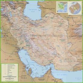 Large detailed map of Iran