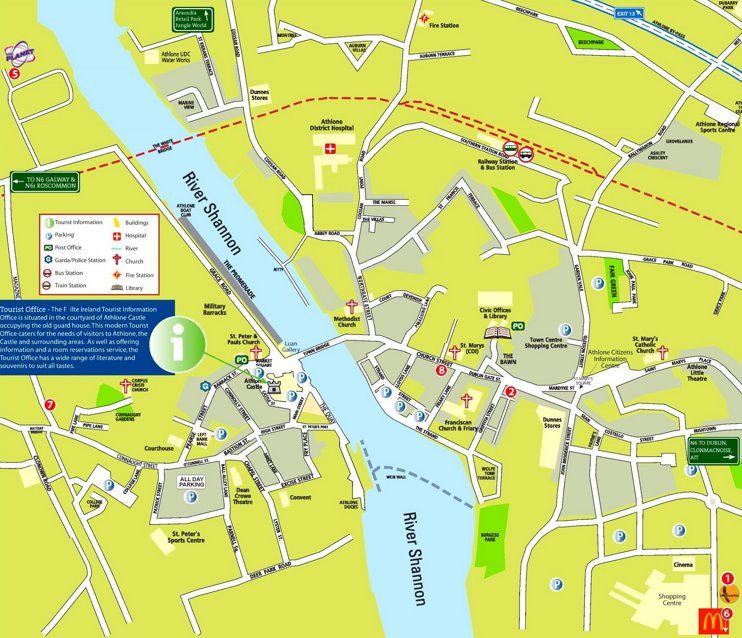 Athlone tourist map