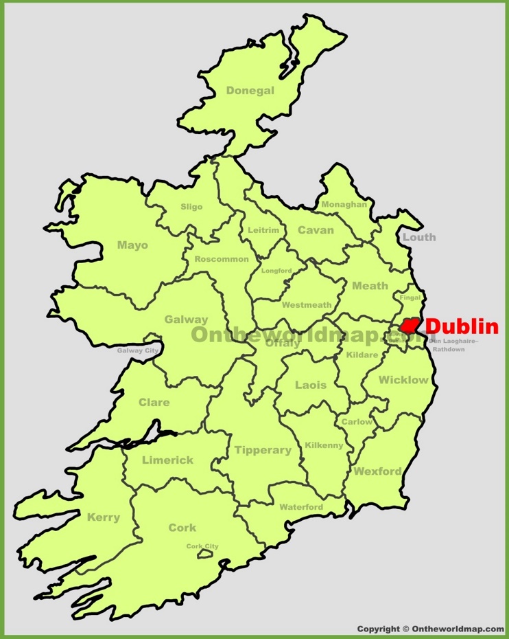 Dublin location on the Ireland map