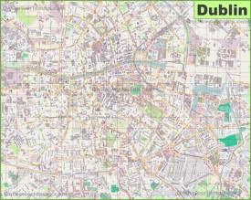Large detailed map of Dublin
