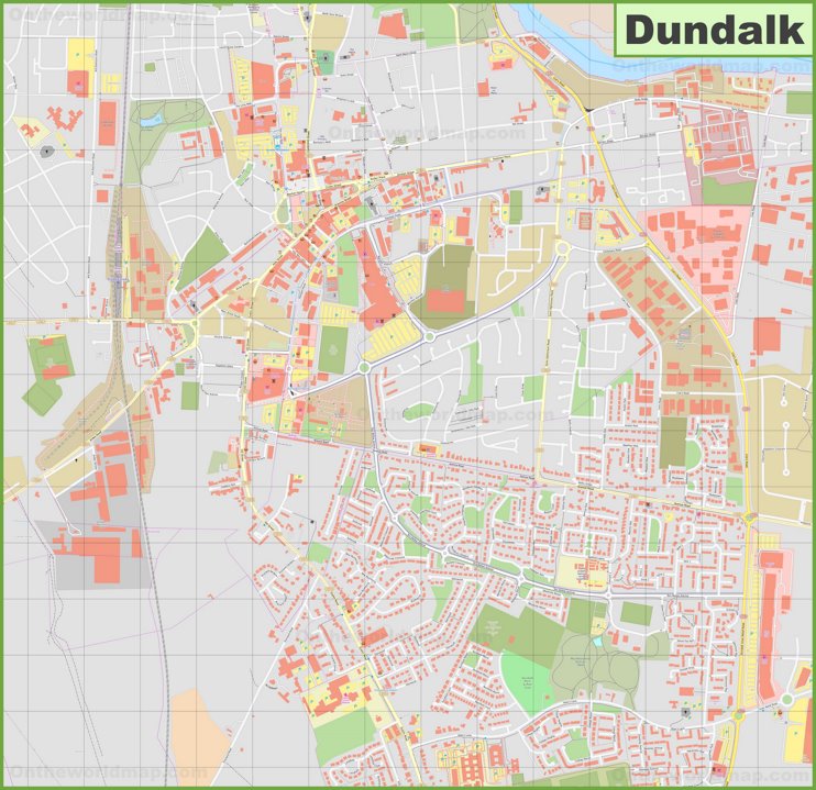 Large detailed map of Dundalk