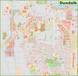 Large detailed map of Dundalk