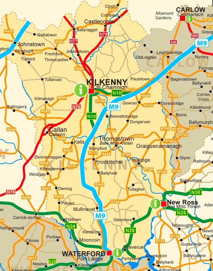 Kilkenny area road map