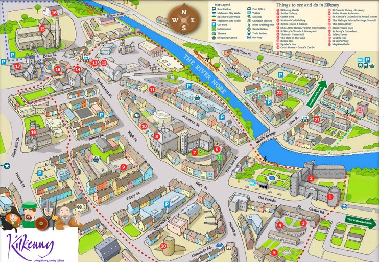 Kilkenny sightseeing map