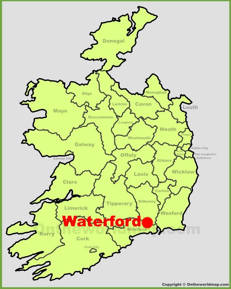 Waterford location on the Ireland map