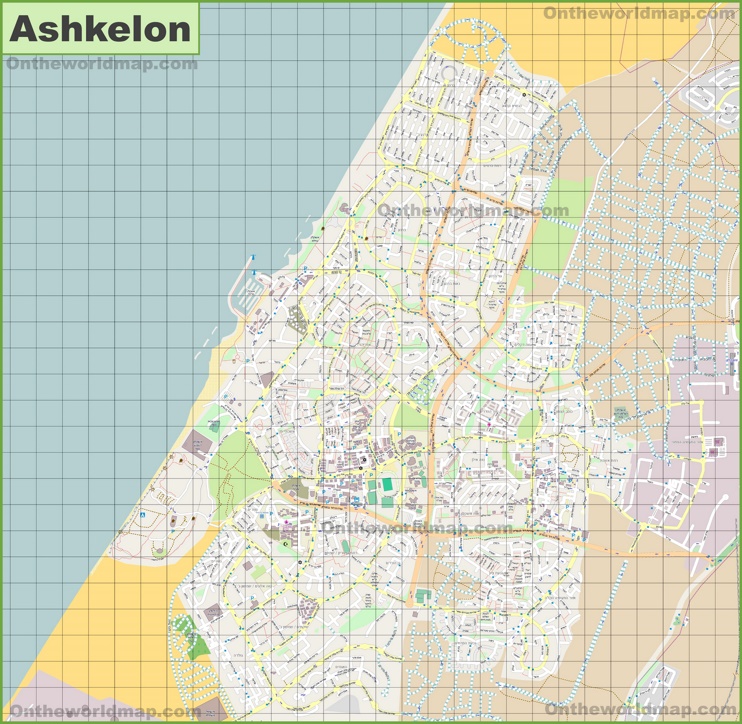 Large detailed map of Ashkelon