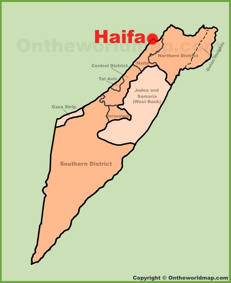 Haifa location on the Israel Map