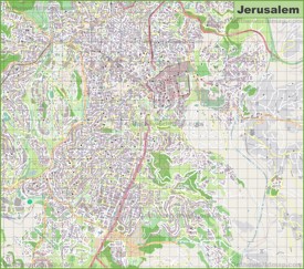 Large detailed map of Jerusalem