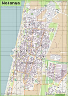 Large detailed map of Netanya